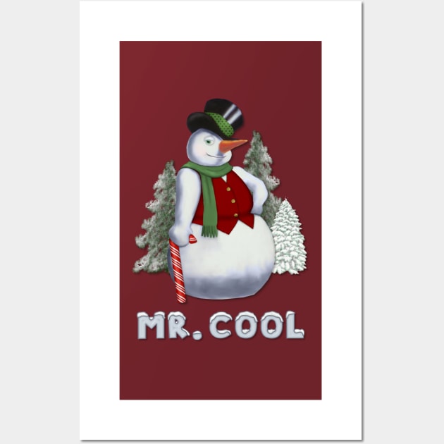 Mr Cool Snowman Humor Wall Art by SpiceTree